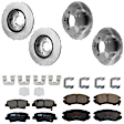 KIT-073024-5851 4-Wheel Set Front and Rear Brake Disc and Pad Kit, Plain Surface 5 Lugs Front-279.91 mm/Rear-261.87 mm Ceramic, Includes (4) Disc and (2) Pad Set