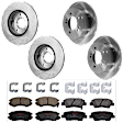 KIT-073024-5857 4-Wheel Set Front and Rear Brake Disc and Pad Kit, Plain Surface 5 Lugs Front-279.91 mm/Rear-261.87 mm Ceramic, Includes (4) Disc and (2) Pad Set