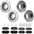 KIT-073024-5858 4-Wheel Set Front and Rear Brake Disc and Pad Kit, Plain Surface 5 Lugs Front-279.91 mm/Rear-261.87 mm Ceramic, Includes (4) Disc and (2) Pad Set