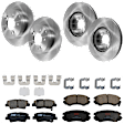 KIT-073024-5887 4-Wheel Set Front and Rear Brake Disc and Pad Kit, Plain Surface 5 Lugs Front-299.97 mm/Rear-282.96 mm Ceramic, Includes (4) Brake Disc and (2) Brake Pad Set