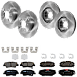 KIT-073024-5888 4-Wheel Set Front and Rear Brake Disc and Pad Kit, Plain Surface 5 Lugs Front-299.97 mm/Rear-282.96 mm Ceramic, Includes (4) Brake Disc and (2) Brake Pad Set