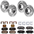 KIT-073024-5892 4-Wheel Set Front and Rear Brake Disc and Pad Kit, Plain Surface 5 Lugs Front-299.97 mm/Rear-282.96 mm Ceramic, Includes (4) Brake Disc and (2) Brake Pad Set