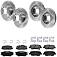 KIT-073024-5894 4-Wheel Set Front and Rear Brake Disc and Pad Kit, Plain Surface 5 Lugs Front-299.97 mm/Rear-282.96 mm Ceramic, Includes (4) Brake Disc and (2) Brake Pad Set