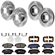KIT-073024-5922 Front and Rear Brake Disc and Pad Kit, Plain Surface, 5 Lugs, Front-299.97 mm/Rear-282.96 mm, Front-Ceramic/Rear-Semi-Metallic