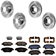 2013 Kia Optima - 4-Wheel Set Front and Rear Brake Disc and Pad Kit, Plain Surface, 5 Lugs, Front-299.97 mm/Rear-282.96 mm, Front-Ceramic/Rear-Semi-Metallic, FULL HYBRID EV-GAS (FHEV), 300mm Front Disc, Manual Parking Brakes, 2.4L 4Cyl,  Includes (4) Disc
