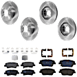 2014 Hyundai Sonata - 8-Piece Kit Front and Rear Brake Disc and Pad Kit, Plain Surface, 5 Lugs, Semi-metallic, FULL HYBRID EV-GAS (FHEV), 2.4L 4Cyl,  Includes (4) Brake Disc and (2) Brake Pad Set