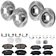 KIT-073024-5926 Front and Rear Brake Disc and Pad Kit, Plain Surface, 5 Lugs, Front-299.97 mm/Rear-282.96 mm, Front-Ceramic/Rear-Semi-Metallic