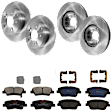 KIT-073024-5929 4-Wheel Set Front and Rear Brake Disc and Pad Kit, Plain Surface 5 Lugs Front-299.97 mm/Rear-282.96 mm Semi-metallic, Includes (4) Brake Disc and (2) Brake Pad Set