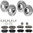 KIT-073024-5930 Front and Rear Brake Disc and Pad Kit, Plain Surface, 5 Lugs, Front-299.97 mm/Rear-282.96 mm, Front-Ceramic/Rear-Semi-Metallic
