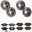 KIT-073024-593 Front and Rear Brake Disc and Pad Kit, Plain Surface, 5 Lugs, Front-311.91 mm/Rear-281.94 mm, Front-Semi-Metallic/Rear-Ceramic