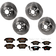 KIT-073024-594 Front and Rear Brake Disc and Pad Kit, Plain Surface, 5 Lugs, Front-311.91 mm/Rear-281.94 mm, Front-Semi-Metallic/Rear-Ceramic