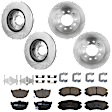 KIT-073024-5954 4-Wheel Set Front and Rear Brake Disc and Pad Kit, Plain Surface 5 Lugs Front-279.91 mm/Rear-258.06 mm Ceramic, Includes (4) Disc and (2) Pad Set
