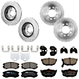 KIT-073024-5956 4-Wheel Set Front and Rear Brake Disc and Pad Kit, Plain Surface 5 Lugs Front-279.91 mm/Rear-258.06 mm Ceramic, Includes (4) Disc and (2) Pad Set