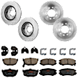 KIT-073024-5957 4-Wheel Set Front and Rear Brake Disc and Pad Kit, Plain Surface 5 Lugs Front-279.91 mm/Rear-258.06 mm Ceramic, Includes (4) Disc and (2) Pad Set