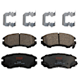 KIT-073024-5957 4-Wheel Set Front and Rear Brake Disc and Pad Kit, Plain Surface 5 Lugs Front-279.91 mm/Rear-258.06 mm Ceramic, Includes (4) Disc and (2) Pad Set