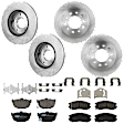 KIT-073024-5965 Front and Rear Brake Disc and Pad Kit, Plain Surface, 5 Lugs, Front-279.91 mm/Rear-258.06 mm, Front-Semi-Metallic/Rear-Ceramic