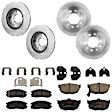 KIT-073024-5968 Front and Rear Brake Disc and Pad Kit, Plain Surface, 5 Lugs, Front-279.91 mm/Rear-258.06 mm, Front-Semi-Metallic/Rear-Ceramic
