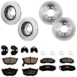 KIT-073024-5969 Front and Rear Brake Disc and Pad Kit, Plain Surface, 5 Lugs, Front-279.91 mm/Rear-258.06 mm, Front-Semi-Metallic/Rear-Ceramic