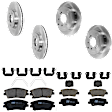 KIT-073024-5979 4-Wheel Set Front and Rear Brake Disc and Pad Kit, Plain Surface 5 Lugs Front-305.05 mm/Rear-302.01 mm Ceramic, Includes (4) Brake Disc and (2) Brake Pad Set