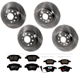 KIT-073024-597 4-Wheel Set Front and Rear Brake Disc and Pad Kit, Plain Surface 5 Lugs Front-311.91 mm/Rear-281.94 mm Semi-metallic, Includes (4) Brake Disc and (2) Brake Pad Set