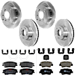 2017 Kia Sportage - 8-Piece Kit Front and Rear Brake Disc and Pad Kit, Plain Surface, 5 Lugs, Ceramic, 305mm Front Disc, Manual Parking Brake, 2.4L 4Cyl,  Includes (4) Brake Disc and (2) Brake Pad Set