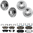 KIT-073024-5995 4-Wheel Set Front and Rear Brake Disc and Pad Kit, Plain Surface 5 Lugs Front-303.02 mm/Rear-261.87 mm Ceramic, Includes (2) Brake Pad Set and (4) Brake Disc