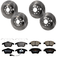 KIT-073024-599 4-Wheel Set Front and Rear Brake Disc and Pad Kit, Plain Surface 5 Lugs Front-311.91 mm/Rear-281.94 mm Semi-metallic, Includes (4) Brake Disc and (2) Brake Pad Set