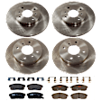 KIT-073024-6023 4-Wheel Set Front and Rear Brake Disc and Pad Kit, Plain Surface 4 Lugs Front-279.91 mm/Rear-258.06 mm Semi-metallic, Includes (4) Brake Disc and (2) Brake Pad Set