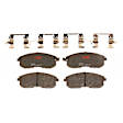 KIT-073024-6023 4-Wheel Set Front and Rear Brake Disc and Pad Kit, Plain Surface 4 Lugs Front-279.91 mm/Rear-258.06 mm Semi-metallic, Includes (4) Brake Disc and (2) Brake Pad Set