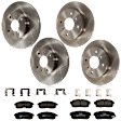 KIT-073024-6024 4-Wheel Set Front and Rear Brake Disc and Pad Kit, Plain Surface 4 Lugs Front-279.91 mm/Rear-258.06 mm Semi-metallic, Includes (4) Brake Disc and (2) Brake Pad Set