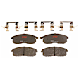 KIT-073024-6025 4-Wheel Set Front and Rear Brake Disc and Pad Kit, Plain Surface 4 Lugs Front-279.91 mm/Rear-258.06 mm Semi-metallic, Includes (4) Brake Disc and (2) Brake Pad Set