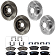 2003 Nissan Maxima - 4-Wheel Set Front and Rear Brake Disc and Pad Kit, Plain Surface, 5 Lugs, Front-295.91 mm/Rear-277.62 mm, Front-Ceramic/Rear-Semi-Metallic, 3.5L 6Cyl, Includes (4) Disc and (2) Pad Set