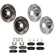 KIT-073024-6044 Front and Rear Brake Disc and Pad Kit, Plain Surface, 5 Lugs, Front-295.91 mm/Rear-277.62 mm, Front-Ceramic/Rear-Semi-Metallic