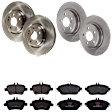 KIT-073024-6078 4-Wheel Set Front and Rear Brake Disc and Pad Kit, Plain Surface 5 Lugs Front-320 mm/Rear-295 mm Semi-metallic, Includes (4) Brake Disc and (2) Brake Pad Set