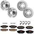 KIT-073024-6096 4-Wheel Set Front and Rear Brake Disc and Pad Kit, Plain Surface 5 Lugs Front-299.97 mm/Rear-288.04 mm Semi-metallic, Includes (4) Brake Disc and (2) Brake Pad Set