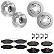 KIT-073024-6116 4-Wheel Set Front and Rear Brake Disc and Pad Kit, Plain Surface 5 Lugs Front-299.97 mm/Rear-288.04 mm Semi-metallic, Includes (4) Brake Disc and (2) Brake Pad Set