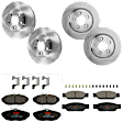 KIT-073024-6118 4-Wheel Set Front and Rear Brake Disc and Pad Kit, Plain Surface 5 Lugs Front-299.97 mm/Rear-288.04 mm Semi-metallic, Includes (4) Brake Disc and (2) Brake Pad Set