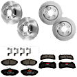 KIT-073024-6119 4-Wheel Set Front and Rear Brake Disc and Pad Kit, Plain Surface 5 Lugs Front-299.97 mm/Rear-288.04 mm Semi-metallic, Includes (4) Brake Disc and (2) Brake Pad Set