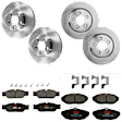 KIT-073024-6132 Front and Rear Brake Disc and Pad Kit, Plain Surface, 5 Lugs, Front-299.97 mm/Rear-288.04 mm, Front-Ceramic/Rear-Semi-Metallic