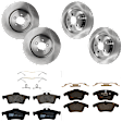KIT-073024-6140 Front and Rear Brake Disc and Pad Kit, Plain Surface, 5 Lugs, Front-354.7 mm/Rear-325.88 mm, Front-Ceramic/Rear-Semi-Metallic