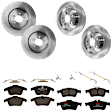 KIT-073024-6146 Front and Rear Brake Disc and Pad Kit, Plain Surface, 5 Lugs, Front-354.7 mm/Rear-325.88 mm, Front-Ceramic/Rear-Semi-Metallic