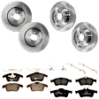KIT-073024-6147 4-Wheel Set Front and Rear Brake Disc and Pad Kit, Plain Surface 5 Lugs Front-354.7 mm/Rear-325.88 mm Semi-metallic, Includes (2) Brake Pad Set and (4) Brake Disc
