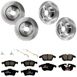 KIT-073024-6148 4-Wheel Set Front and Rear Brake Disc and Pad Kit, Plain Surface 5 Lugs Front-354.7 mm/Rear-325.88 mm Semi-metallic, Includes (2) Brake Pad Set and (4) Brake Disc