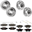 KIT-073024-6150 Front and Rear Brake Disc and Pad Kit, Plain Surface, 5 Lugs, Front-354.7 mm/Rear-325.88 mm, Front-Ceramic/Rear-Semi-Metallic