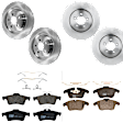 KIT-073024-6159 4-Wheel Set Front and Rear Brake Disc and Pad Kit, Plain Surface 5 Lugs Front and Rear-325.88 mm Semi-metallic, Includes (4) Brake Disc and (2) Brake Pad Set