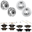 KIT-073024-6164 Front and Rear Brake Disc and Pad Kit, Plain Surface, 5 Lugs, Front and Rear-325.88 mm, Front-Ceramic/Rear-Semi-Metallic