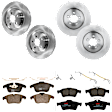 KIT-073024-6165 4-Wheel Set Front and Rear Brake Disc and Pad Kit, Plain Surface 5 Lugs Front and Rear-325.88 mm Semi-metallic, Includes (4) Brake Disc and (2) Brake Pad Set