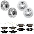 KIT-073024-6166 4-Wheel Set Front and Rear Brake Disc and Pad Kit, Plain Surface 5 Lugs Front and Rear-325.88 mm Semi-metallic, Includes (4) Brake Disc and (2) Brake Pad Set