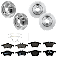 KIT-073024-6198 4-Wheel Set Front and Rear Brake Disc and Pad Kit, Plain Surface 5 Lugs Front and Rear-325.88 mm Semi-metallic, Includes (4) Brake Disc and (2) Brake Pad Set