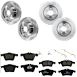 2015 Jaguar XF - 8-Piece Kit Front and Rear Brake Disc and Pad Kit, Plain Surface, 5 Lugs, Semi-metallic, RWD, Rear Wheel Drive, 32mm Front Disc and 32mm Rear Disc, 3.0L 6Cyl,  Includes (4) Brake Disc and (2) Brake Pad Set